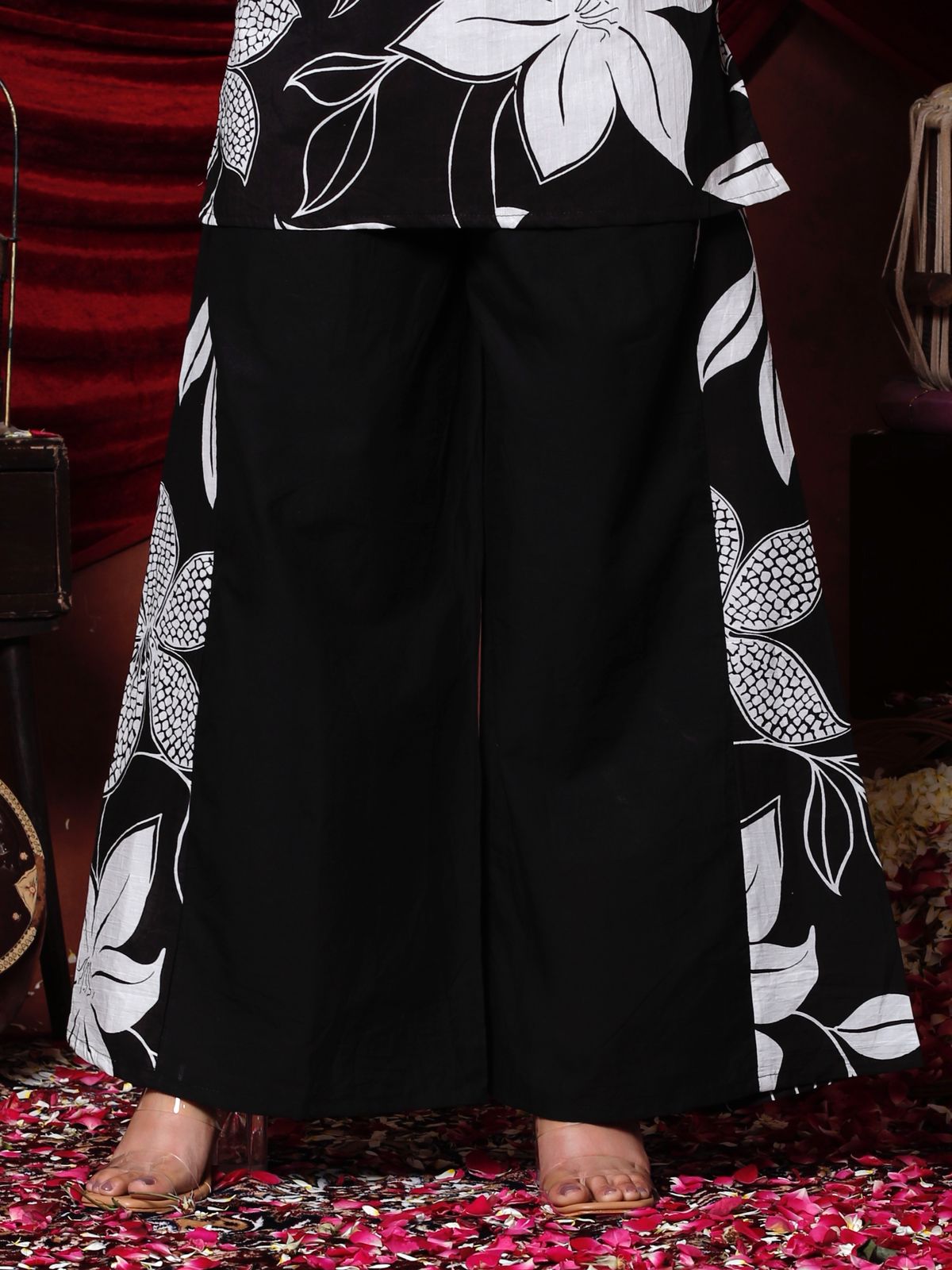 Festive Elegance with this Stunning Maroon Floral Coord Set