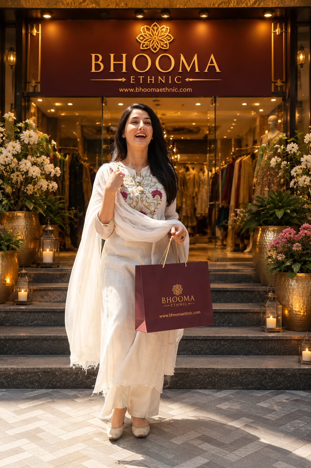 Elegant White Chanderi Cotton Suit Set with Kota Doriya Dupatta for Festive Wear (KHA02)
