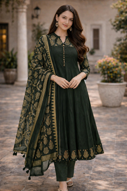 New anarkali kurta set with new style... parrten (ANJR108)