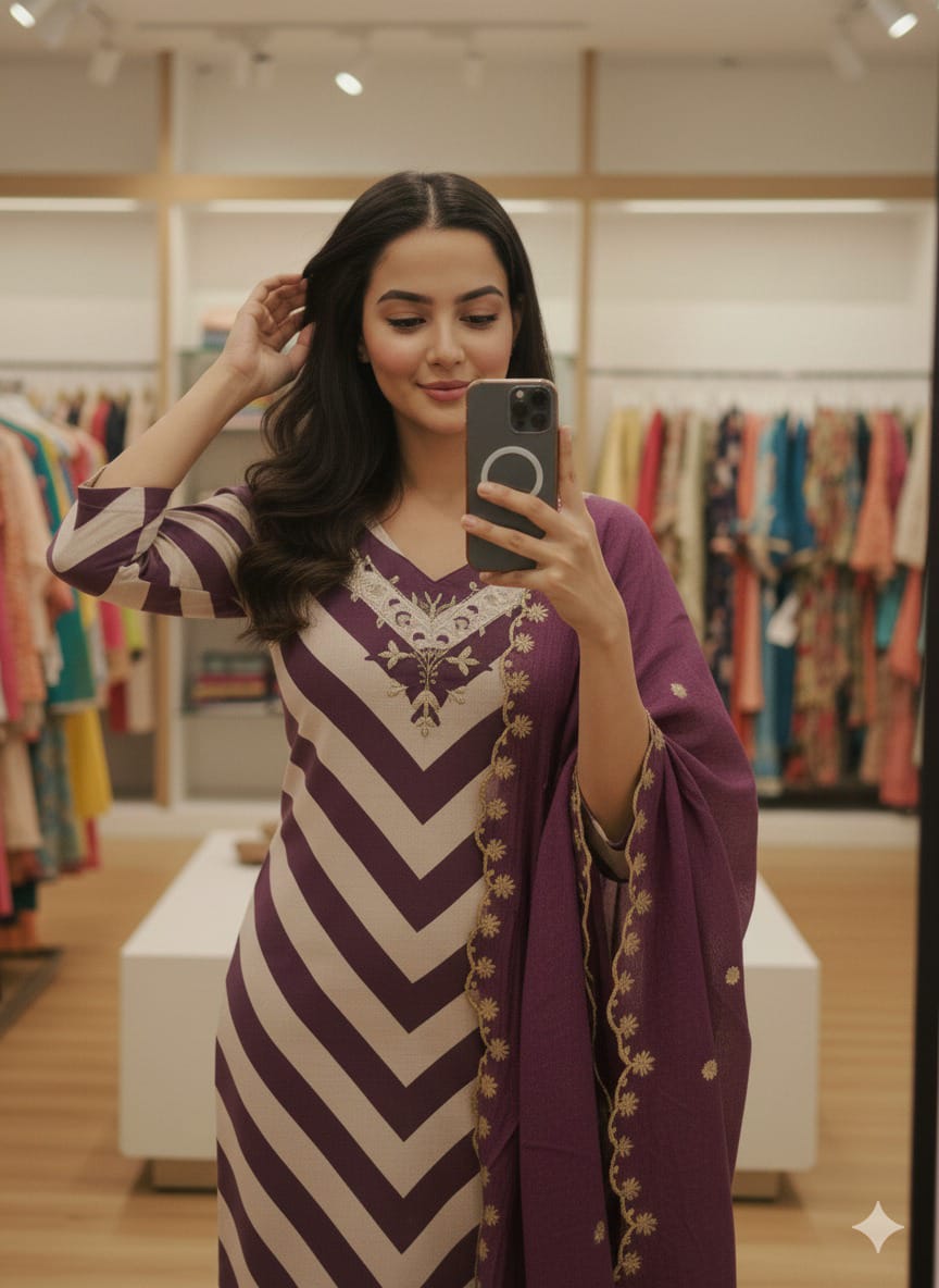 Featuring Beautiful Suit Sets in Pure Premium Chanderi With Full Hand Work Pent Dupatta Set