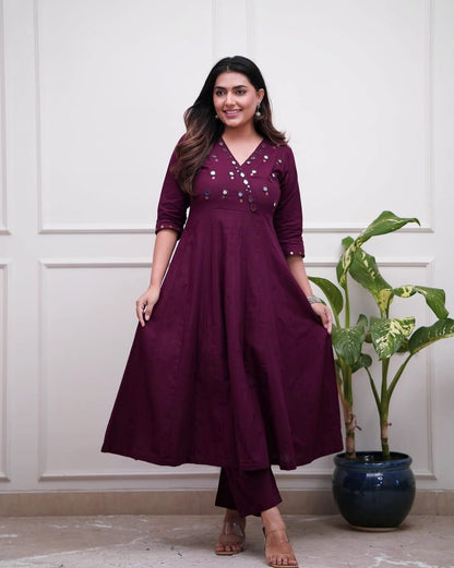 Upgrade your office wear wardrobe with this classy kurti  mirror work  (MDCO-12)