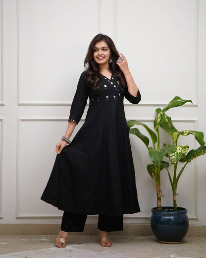 Upgrade your office wear wardrobe with this classy kurti  mirror work  (MDCO-12) (01)