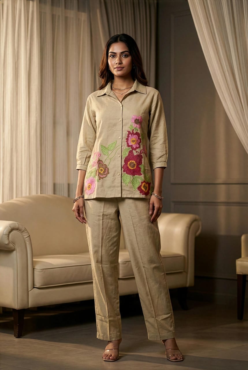 Premium cotton flex  top with beautifuly embroidery work (MDCO-16)