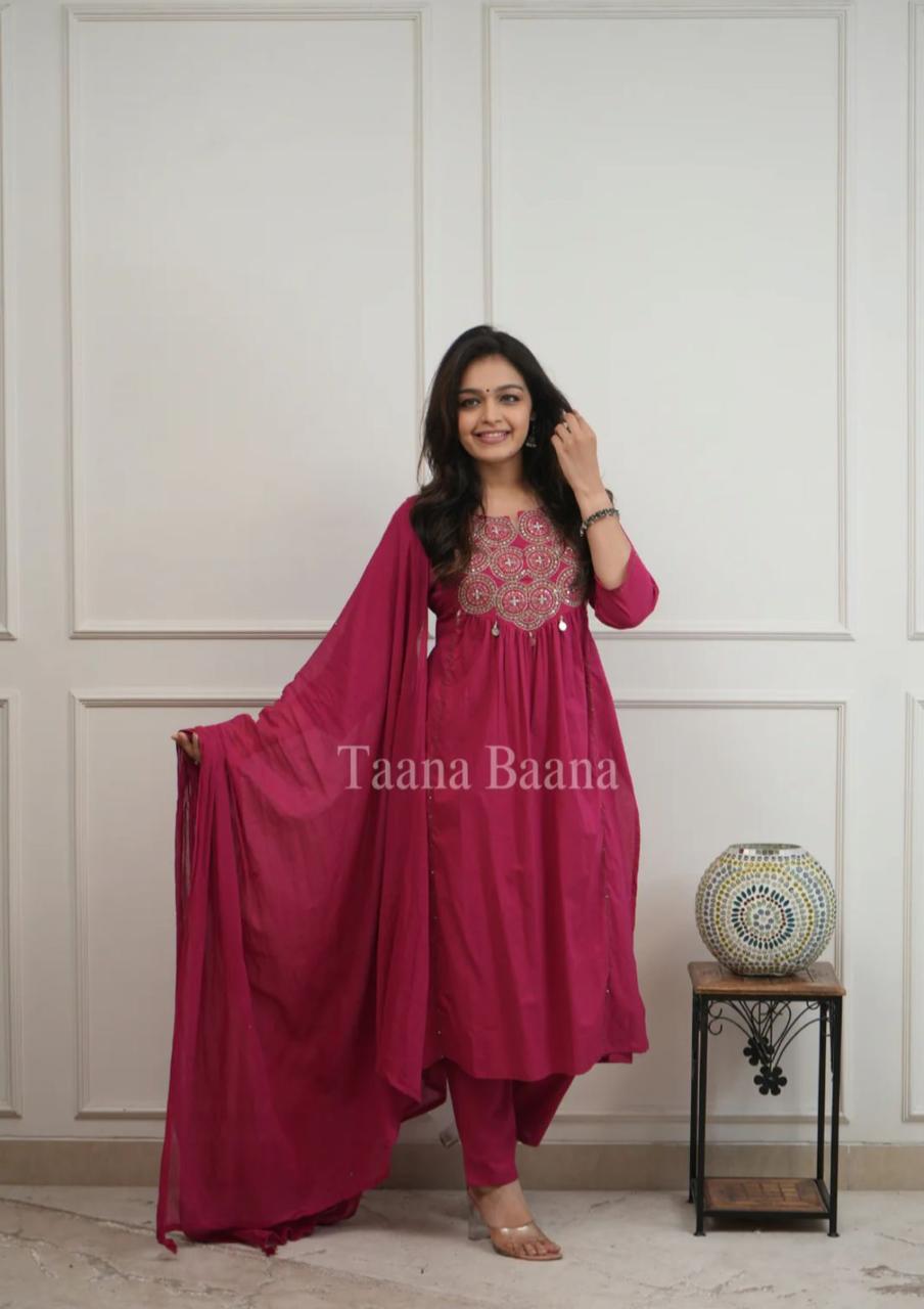 Look straight out of a dreamy movie set as  you turn around and walk in this elegant flaired suit ! The perfect of traditional wear (01)