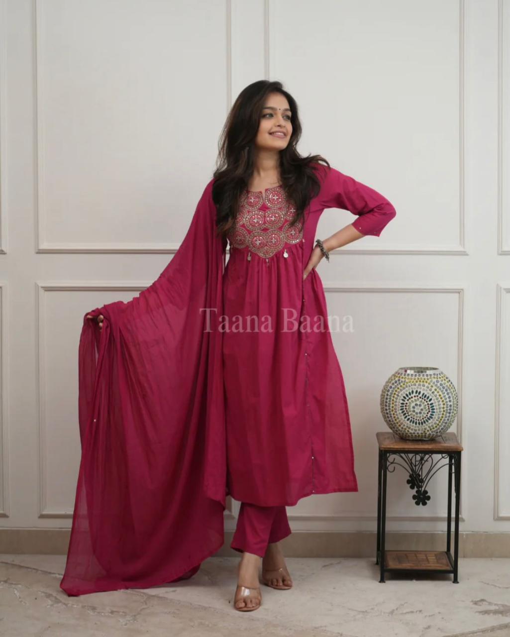 Look straight out of a dreamy movie set as  you turn around and walk in this elegant flaired suit ! The perfect of traditional wear (01)