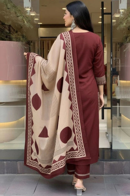 Cotton Kurta Pant Dupatta Sets