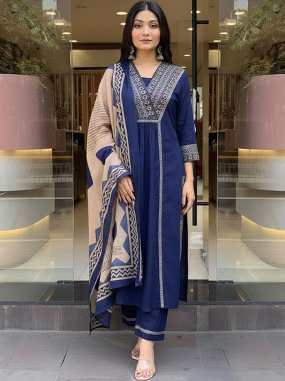 Cotton Kurta Pant Dupatta Sets (MD02)