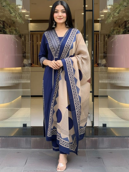 Cotton Kurta Pant Dupatta Sets (MD02)