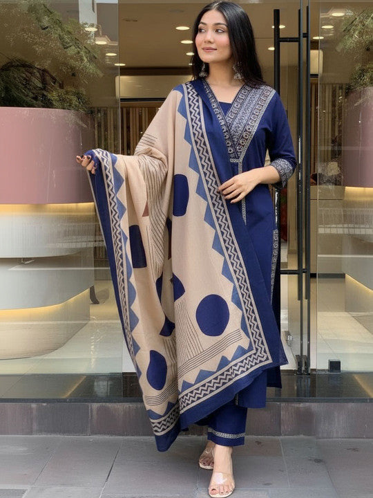 Cotton Kurta Pant Dupatta Sets (MD02)