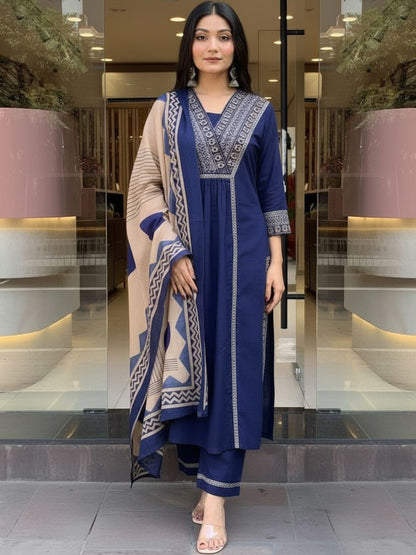 Cotton Kurta Pant Dupatta Sets (MD02)