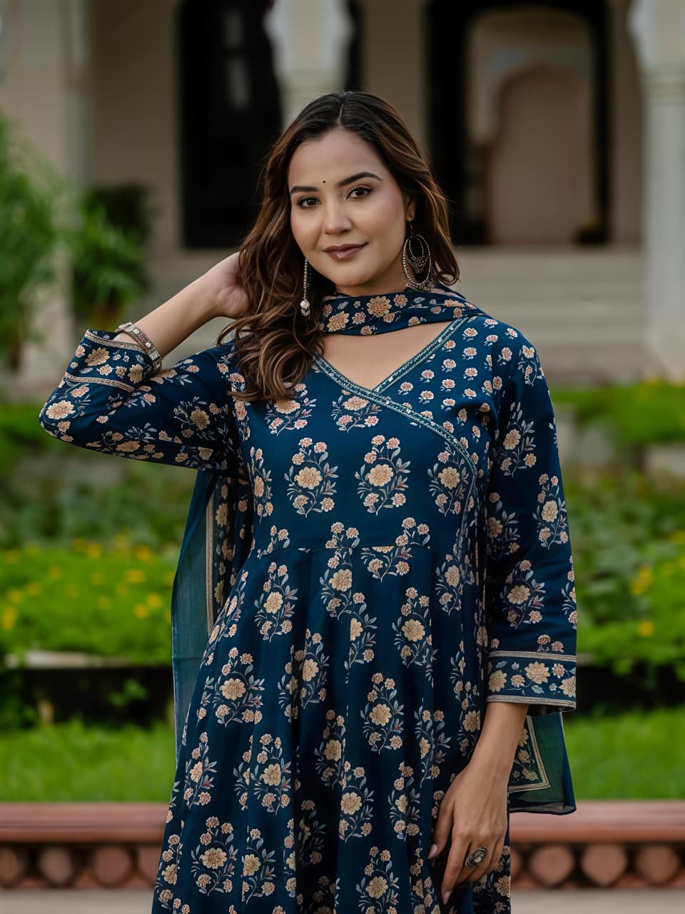 Women Ethnic Printed Kurta Set with Dupatta – Festive & Wedding Wear(BMSK39)