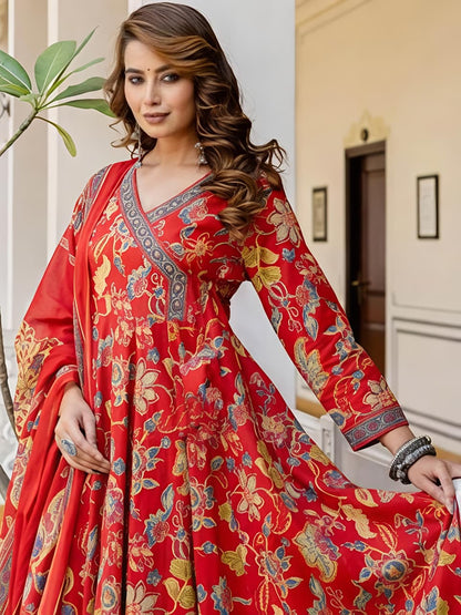 New stylish and affordable beautiful angrakha anarkali set with beautiful print and fabric pure Cotton (BMSK16)