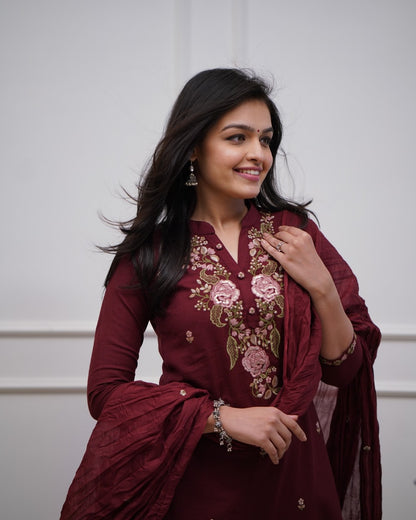 LAUNCHING COTTON KURTA PANT AND DUPATTA SET (SSK03)