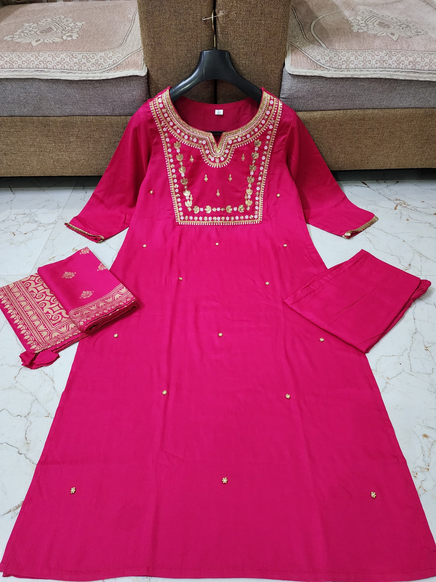 Beautiful Heavy Sequence Embroidery & Heavy Adda hand work all over kurti ( KT 02 )