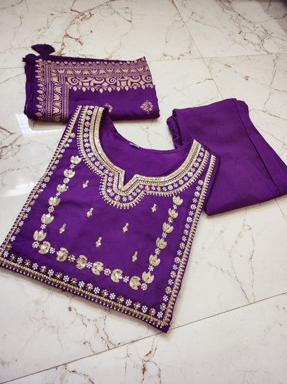 Beautiful Heavy Sequence Embroidery & Heavy Adda hand work all over kurti ( KT 02 )