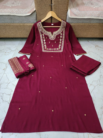 Beautiful Heavy Sequence Embroidery & Heavy Adda hand work all over kurti ( KT 02 )