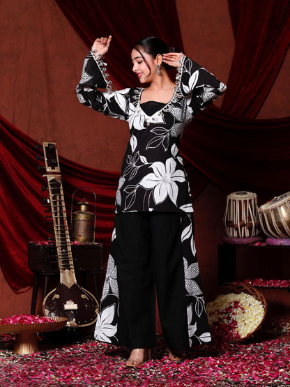 Festive Elegance with this Stunning Maroon Floral Coord Set