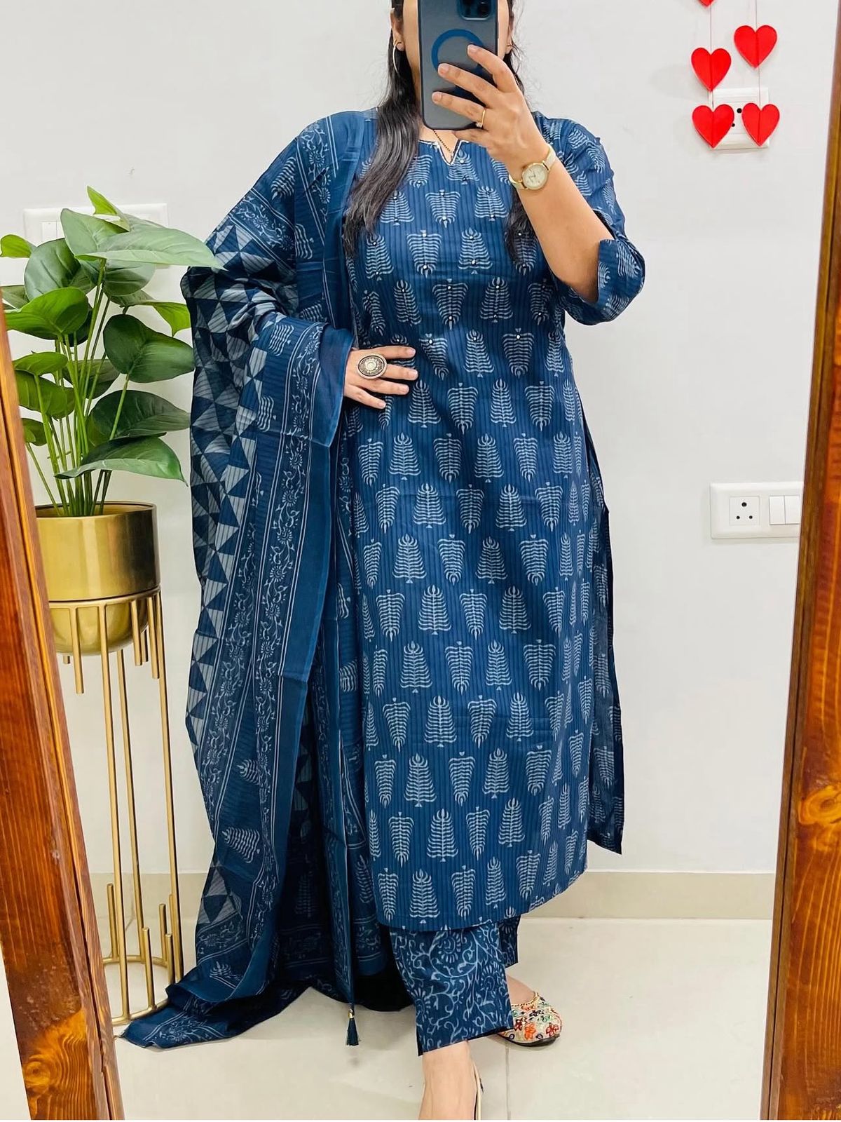 Premium Navy Blue Ethnic Suit Set with Unique Prints and Soft Dupatta (BMNM08)