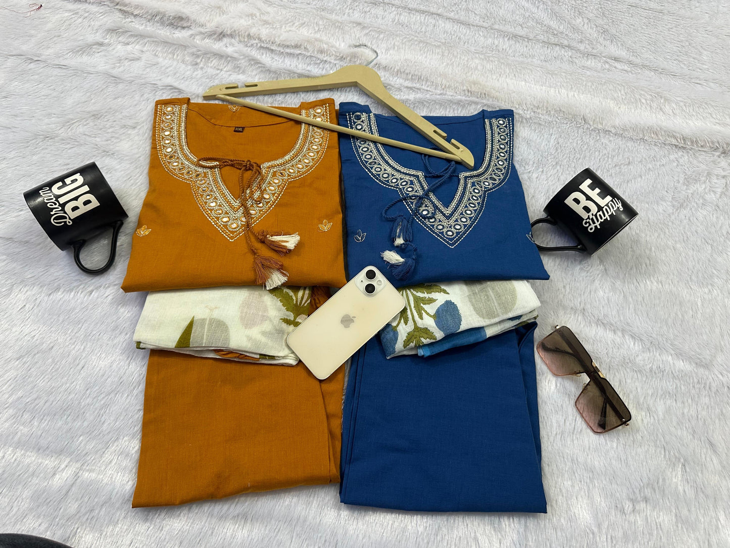 Modern Ethnic Kurti Palazzo Dupatta Set With Soft Comfortable Premium Cotton Fabric (ADWC01) (01)