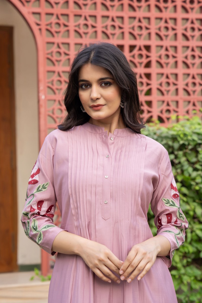 Women’s Designer A-Line Kurta Set with Beautiful Floral Embroidery (nama002)