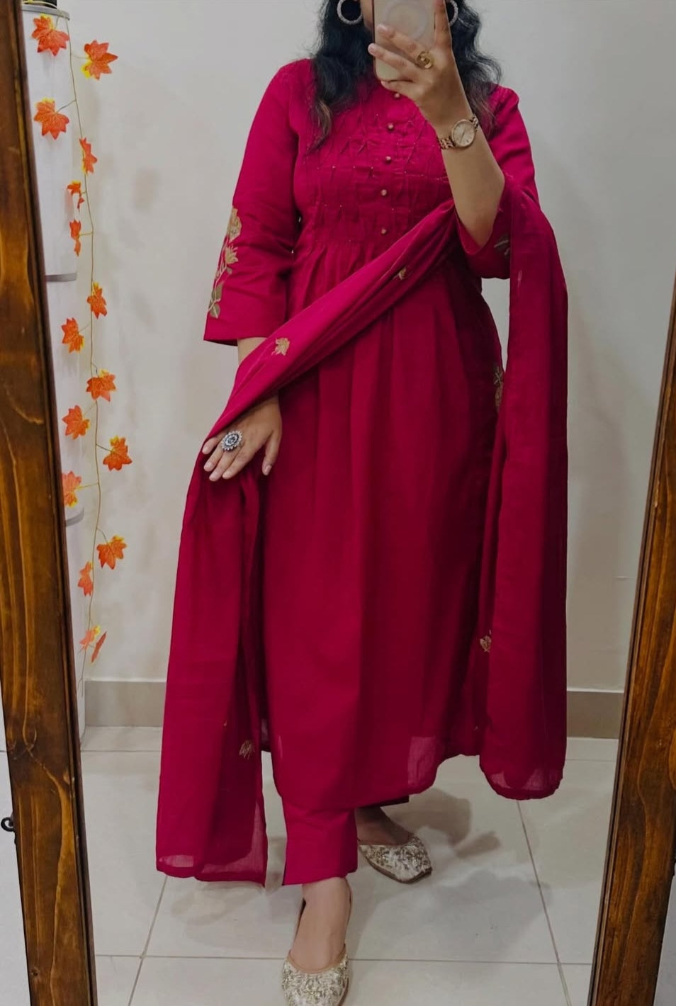 Premium Straight Kurta Pant Set with Machine Embroidery and Soft Dupatta (MAD001)