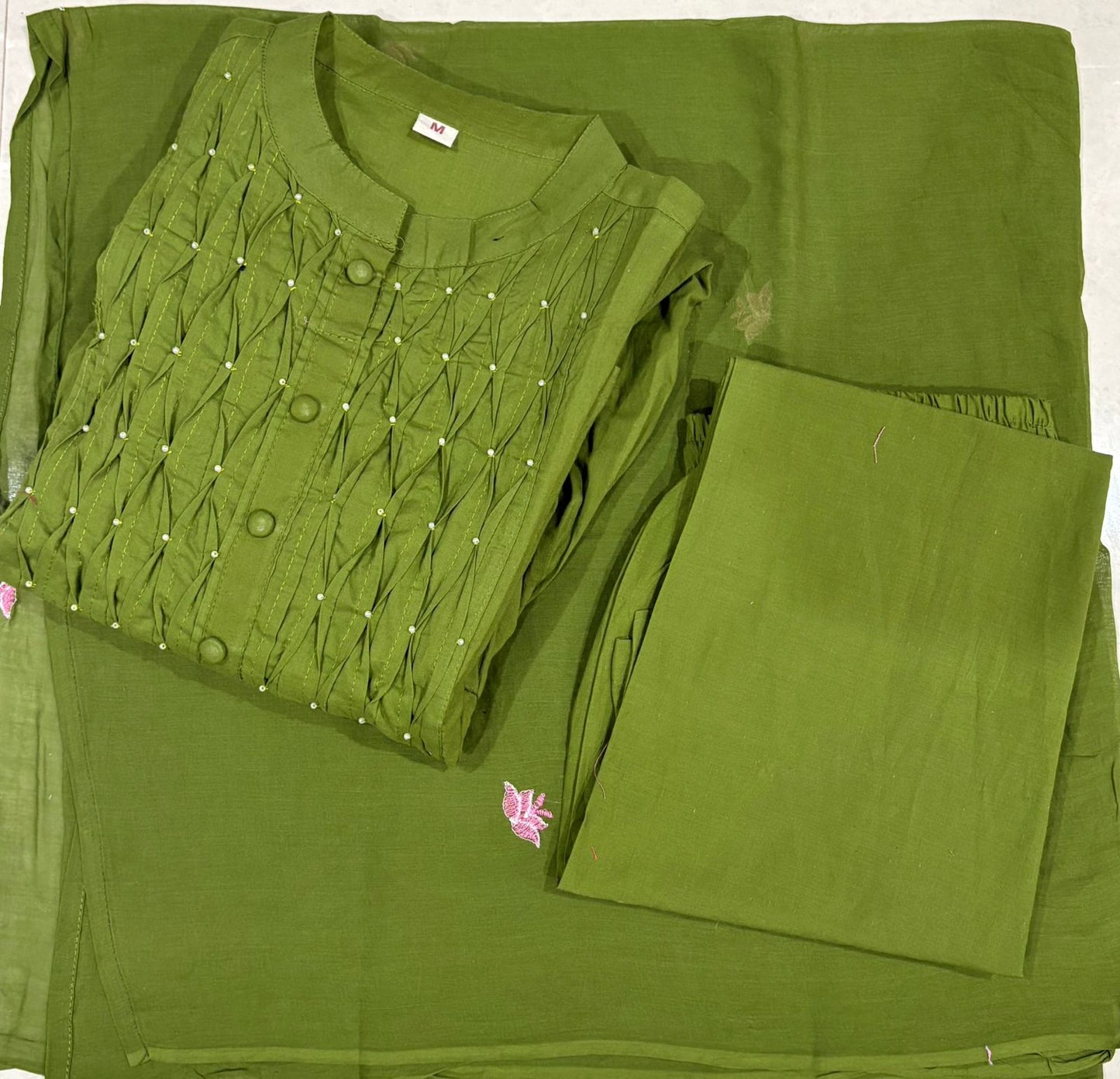 Premium Straight Kurta Pant Set with Machine Embroidery and Soft Dupatta (MAD001)
