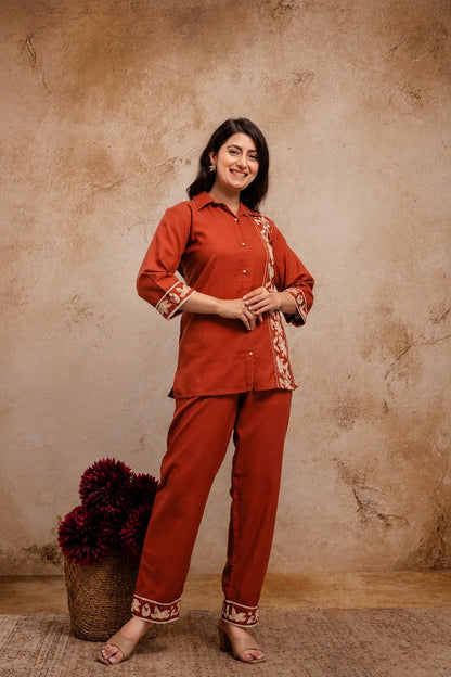 Comfortable Cotton Flex Embroidered Co-Ord Set for Casual & Festive Wear (HMD04) (01)