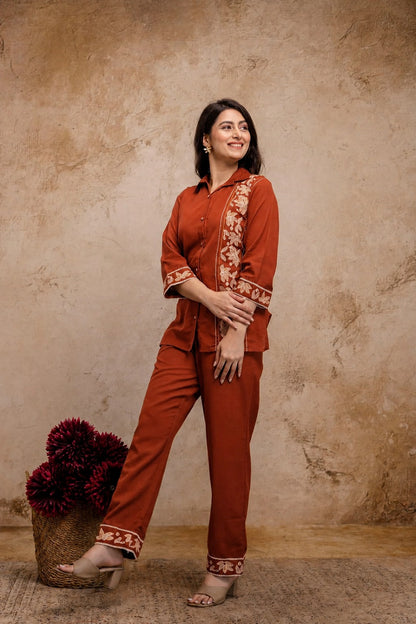Comfortable Cotton Flex Embroidered Co-Ord Set for Casual & Festive Wear (HMD04) (01)