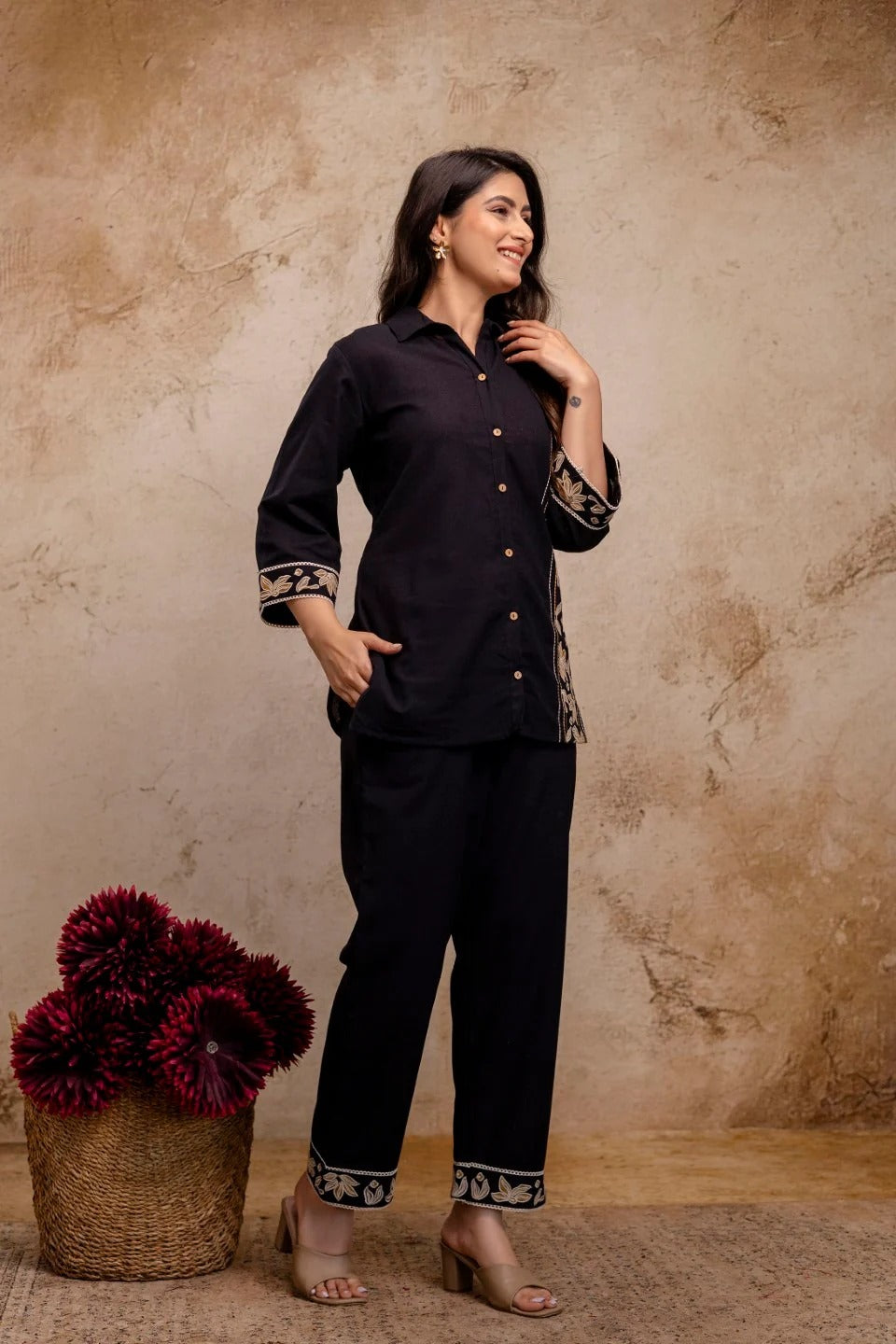 Comfortable Cotton Flex Embroidered Co-Ord Set for Casual & Festive Wear (HMD04)