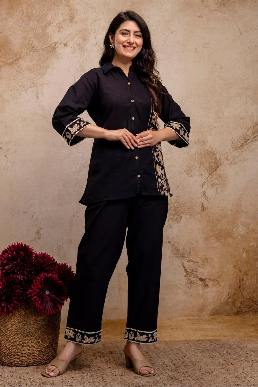 Comfortable Cotton Flex Embroidered Co-Ord Set for Casual & Festive Wear (HMD04)