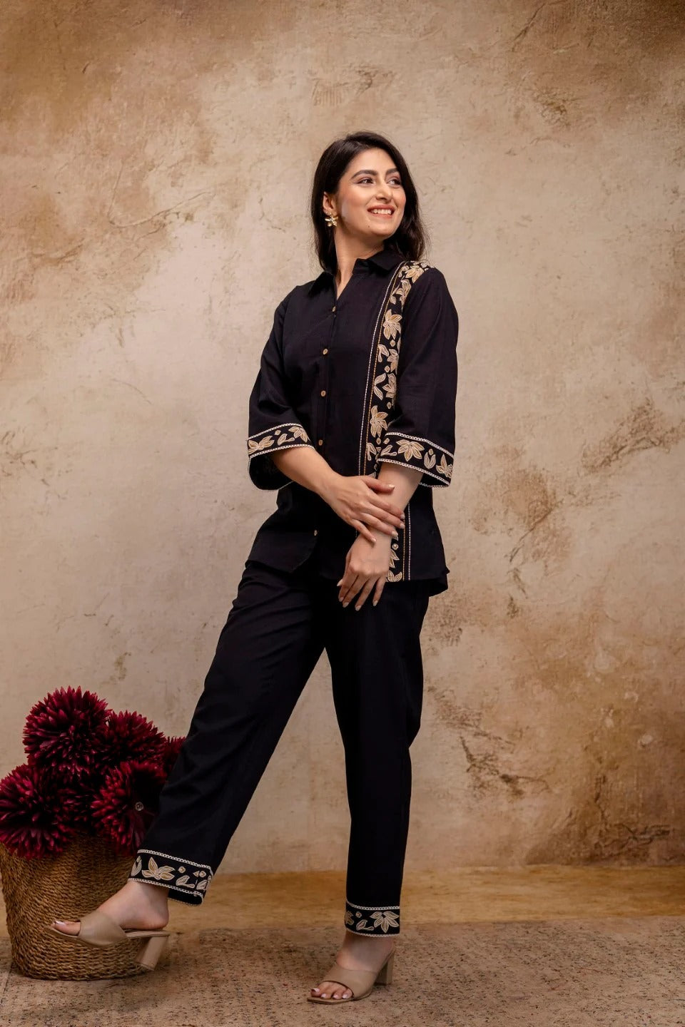 Comfortable Cotton Flex Embroidered Co-Ord Set for Casual & Festive Wear (HMD04)