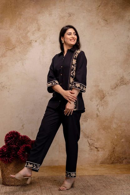 Comfortable Cotton Flex Embroidered Co-Ord Set for Casual & Festive Wear (HMD04)