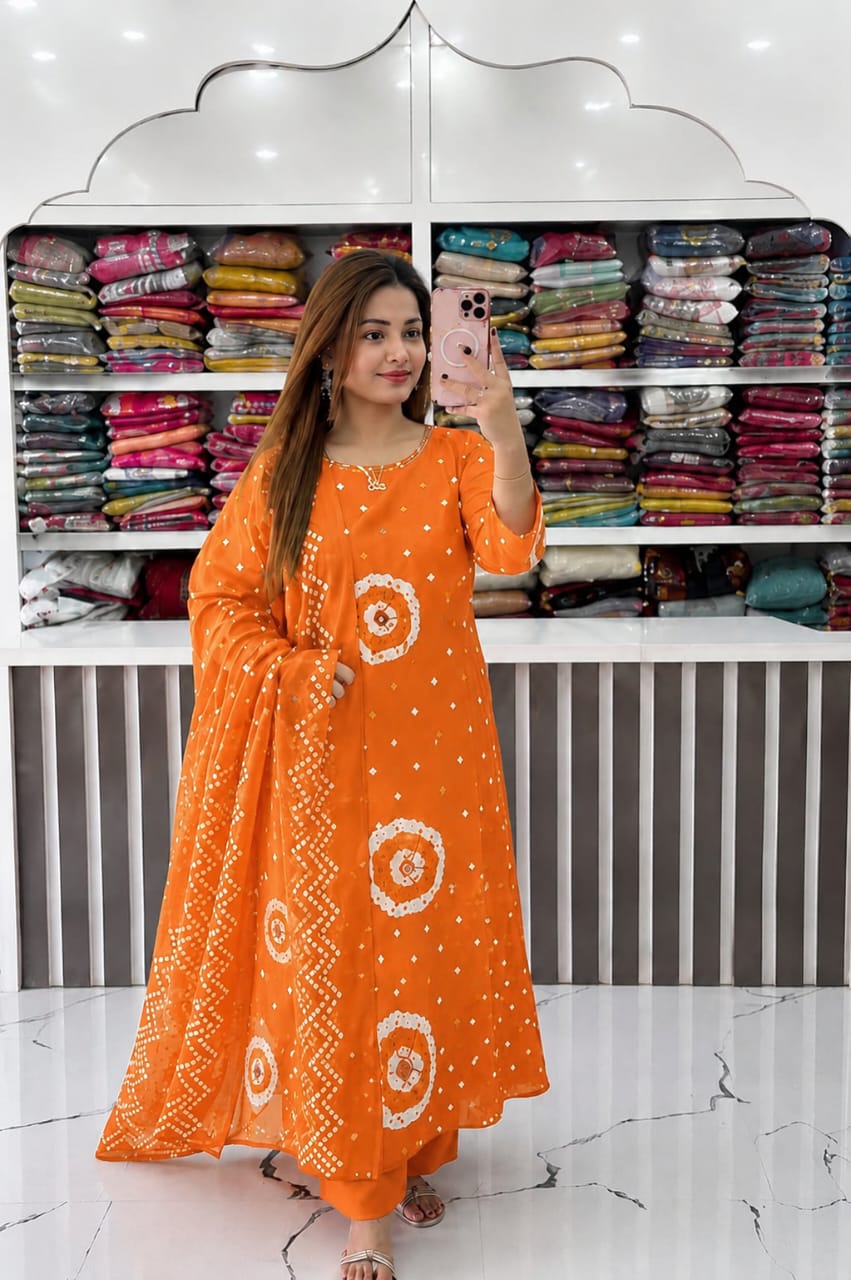 Premium Heavy Cotton Hand Work Kurti Set with Pant & Cotton Dupatta for Women (daz03)