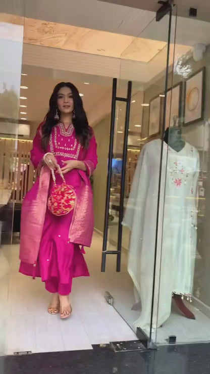 Beautiful Heavy Sequence Embroidery & Heavy Adda hand work all over kurti ( KT 02 )